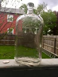 Embossed 4 Aces Whiskey Flask Quart Size Sparkling Clean ...