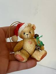 Cherished Teddies Santa Cap Bear Ornament, Christmas Bear ...