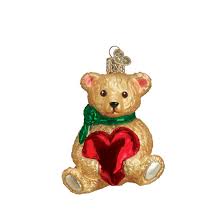 Teddy Bear W/ Heart Ornament – Old World Christmas