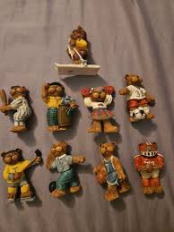 Lot of 9 Vintage Tender Heart Treasures Mini Sports Bear Figurines 1992 | eBay