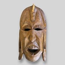 Vintage African Carved Wooden Tribal Face Warrior Mask Wall ...