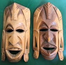 Vintage Kenyan Wood Carved Masks - Etsy