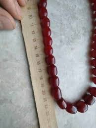 Cherry AMBER BAKELITE BEAD Necklace, prayer rosary, Vintage ...