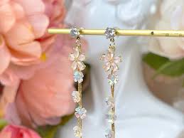 Handmade sakura flower dangle earrings – Inner Sanctum
