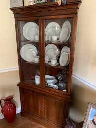 Cherry China Cabinet Pair Of Corner Cabinets