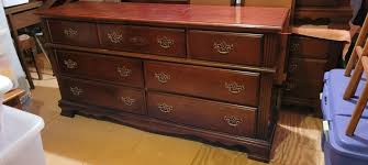 Solid Dark Cherry King Bedroom Set (Sleigh Bed, Highboy, Dresser w/ Mirror | eBay