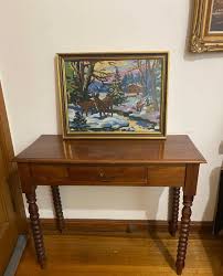 Stunning Vintage Needlework Winter Scene With Deer 61.7cm ...