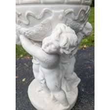 19th Century Italian Carved White Marble Garden Planter With ...