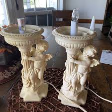 Pair of vintage ting shen resin cherub lights 11” working | eBay