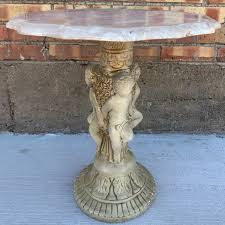 CERAMIC CHERUBS TABLE BASE WITH FAUX MARBLE TOP — Lots of ...