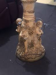 Large Neoclassical Antique Italian Gold Gilt Ceramic Putti Cherub Table Lamp | eBay