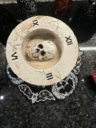 Martha Stewart Halloween Skull Green Hour Glass Black ...