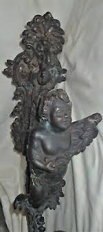 ANTIQUE PAIR VICTORIAN HOME BRONZE CHERUB LAMP LIGHT WALL ART BRACKET URN SCONCE | eBay
