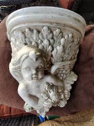 Vintage Molded Angel with Roses and Wings Chalk Painted Wall ...