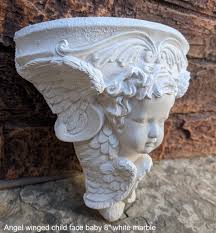Angel winged child face baby corbel wall sconce shelf 8 ...
