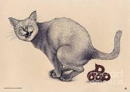 Pooping Kitty Jigsaw Puzzle by Carolina Matthes - Pixels Puzzles