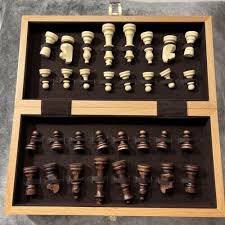 GREAT WOODEN CHESS SET:11.75in x 11.75in Travel Folding King ...
