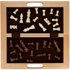 WE Games Folding Wood Travel Chess Set - 16 in. Board, 3 in ...