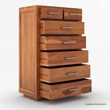 Bonalbo Rustic Solid Wood 7 Drawer Tall Bedroom Dresser