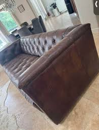 1920s ENGLISH ART DECO RESTORATION HARDWARE 7ft VINTAGE LEATHER SAVOY COUCH | eBay