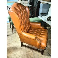 Vintage Leather Chesterfield Wingback Armchair and Matching ...