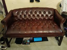 Brown Leather Love Seat For Sale (attorney style) | eBay