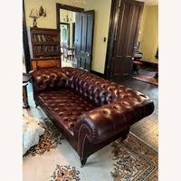 George Smith Leather Chesterfield Sofa Buttoned - AptDeco