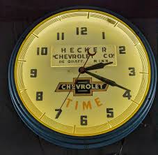 Sold at Auction: CHEVROLET CHEVY TIME NEON CLOCK DE GRAFF MN