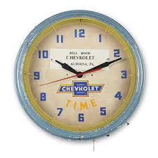 Chevrolet Neon Clock From The P.l. Grissom & Son, Inc.