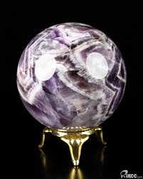 2.2" Dream Chevron Amethyst Hand Carved Crystal Ball/Sphere ...
