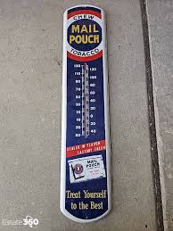 Vintage Chew Mail Pouch Tobacco Advertising Thermometer ...