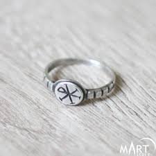 Silver Chi Rho Ring Monogram of Christ Chi Rho Cross ...