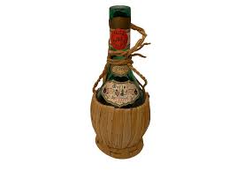 Melini Chianti Wicker Wrapped One Pint Wine Bottle Vintage ...