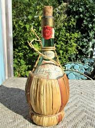 Vintage Italy 1952 Berti Chianti Wicker Wrap Green Glass ...
