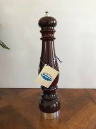 Chiarugi Italy 14” Varnished Wood and Silver Plated Salt ...