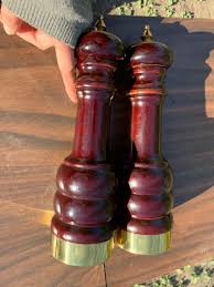 Vintage CC Italy Salt Shaker and Pepper Mill, Dark Wood and ...