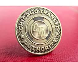 CHICAGO CTA Transit Token Tie Tack / Lapel Pin - Repurposed ...