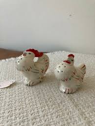 Vtg Puff-Breasted Rooster Hen Chicken Salt & Pepper Shakers Japan w Corks 2.75" | eBay Australia