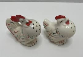 Vintage Puff-Breasted Rooster & Chicken Salt & Pepper Shakers 2.75" | eBay