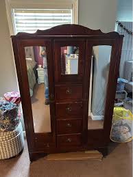 1940's antique chifferobe dresser solid mahogany wood | Used ...