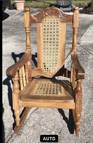 Antique Civil War Era 1866 Child's Wood Rocking Chair Cane Seat/Back Dolls, Bear | eBay