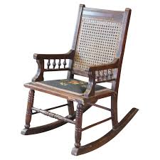 Antique Victorian Walnut Eastlake Childs Caned Needlepoint Rocking Arm Chair at 1stDibs | eastlake rocking chair