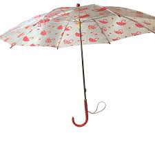 Vintage Clear Umbrella Red Rain Drop Pattern Vinyl Hook Handle 30 in Small | eBay