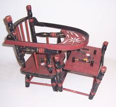 2 Beautiful Old Doll Chairs Folk Art Painting! | eBay