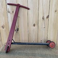 Antique 1940's Wooden Childs Toy Scooter Original Red Black ...