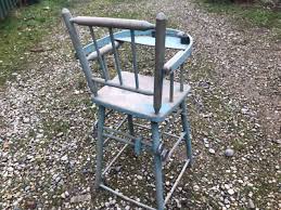 Ancienne petite chaise haute de poupée en bois belle patine bleue jouet ancien | eBay
