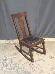 Small Vintage Wooden Rocker with Leather Seat Auction | Gleaton's, Metro Atlanta Auction Company, Estate Sale & Business Marketplace