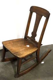 Antique Slipper Armless Wooden Rocking Chair - 20 x 16 x 30 - Bunting Online Auctions