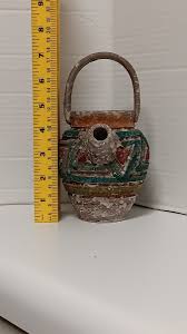 Lava Glaze MCM Italy Handmade Carved Clay Vase Jug 5" | eBay