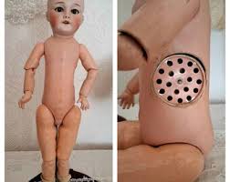 Antique French Bisque Head Doll, SFBJ 301 Paris Antique Doll, Porcelain Bisque Head Doll in Metallic Embroidery Dress, Working Crier Doll - Etsy